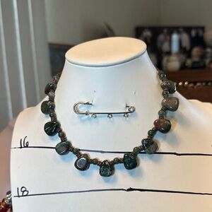 Elegant Green Stone Beaded Necklace